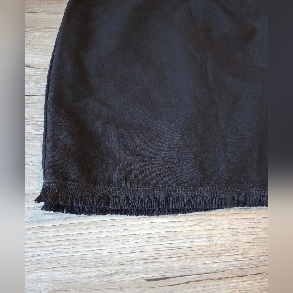 Vintage Johnny Dexter Black Fringe Skirt 90s 80s Y2k Size 8 - Picture 3 of 11